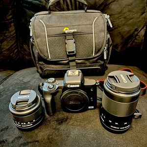 Canon EOS M50 Mark II Mirrorless Digital Camera w/ short & long distance lenses